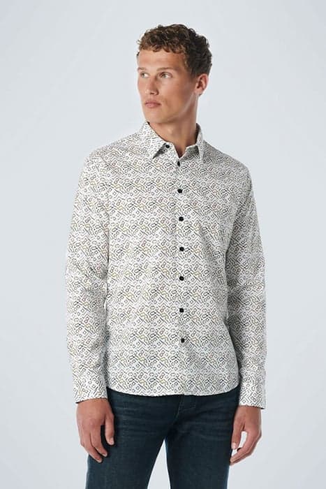 SHIRT STRETCH ALLOVER PRINTED WHITE by No Excess