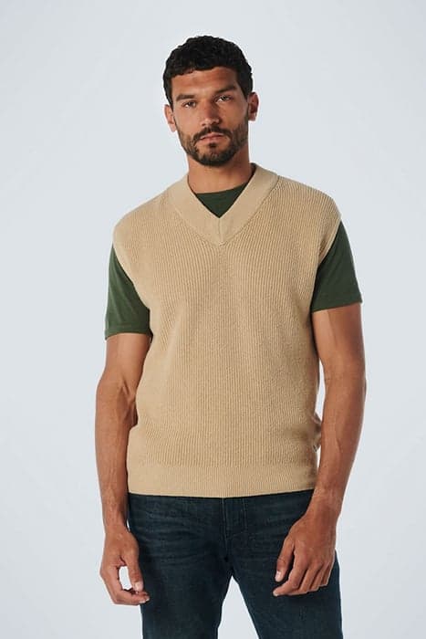 SPENCER V-NECK RELIEF RIB JACQUARD WITH WOOL STONE by No Excess