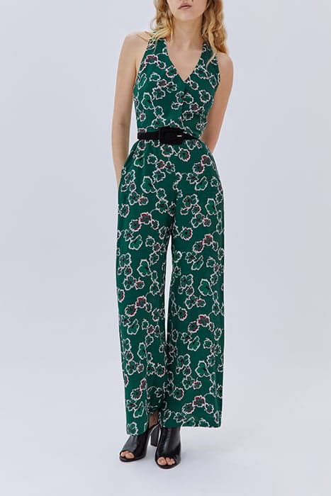 GREEN XL FLOWER PRINT JUMPSUIT by IKKS