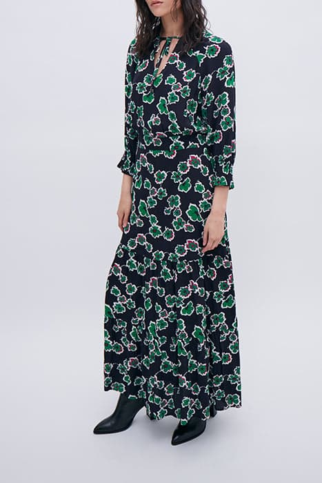 BLACK LONG XL FLORAL DRESS by IKKS