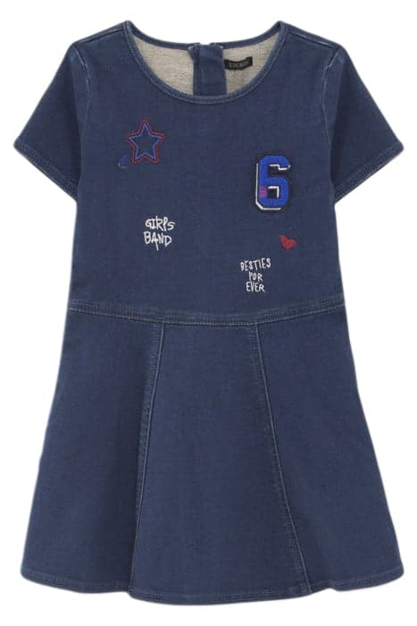 GIRLS’ RAW DENIM EMBROIDERED SKATER DRESS by IKKS