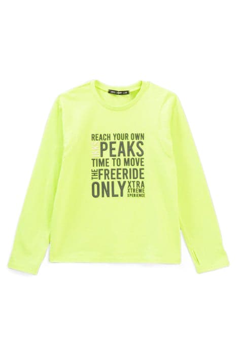 BOYS’ NEON GREEN RUBBER SLOGAN T-SHIRT by IKKS