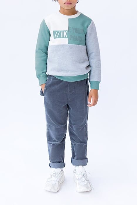 BOYS’ GREY, GREEN, AND ECRU SWEATSHIRT WITH RUBBER IMAGES by IKKS