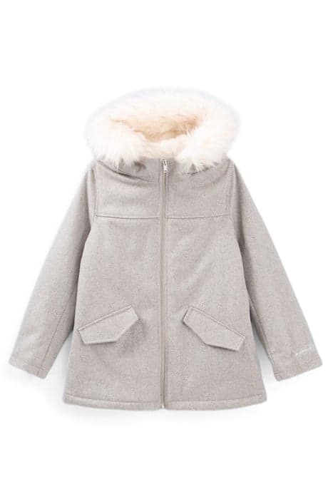 GIRLS’ GREY FUR-LINED PEA COAT-STYLE COAT by IKKS