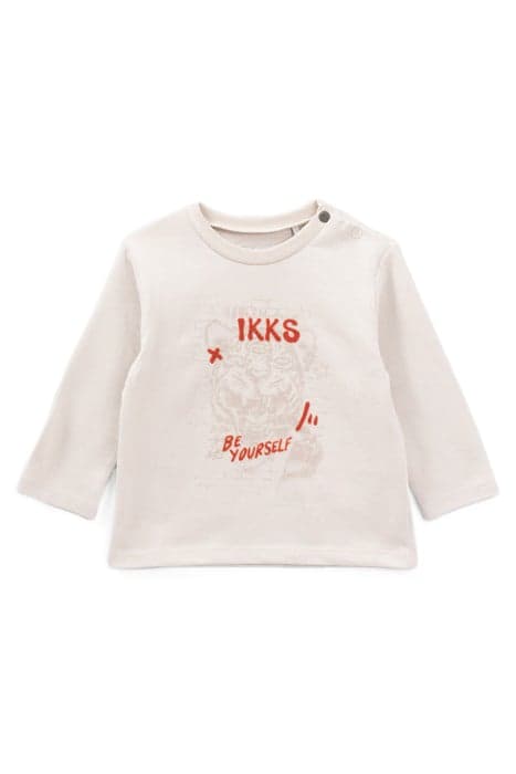 BABY BOYS’ BEIGE FLOCKED LETTER & TIGER T-SHIRT by IKKS