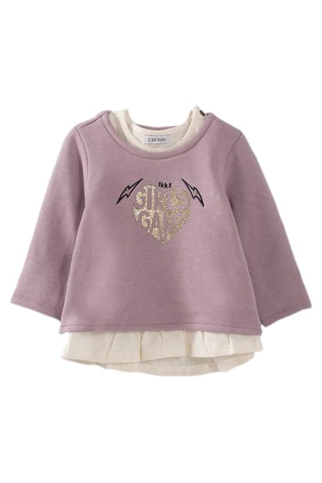 BABY GIRLS’ 2-IN-1 VIOLET SWEATSHIRT/ECRU T-SHIRT by IKKS