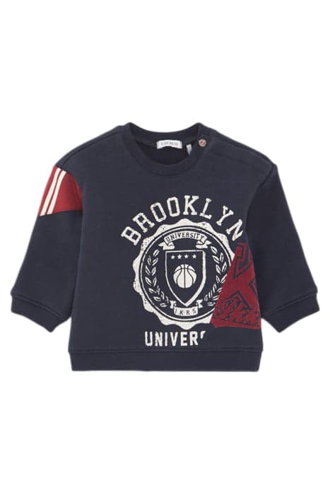 BABY BOYS’ NAVY SWEATSHIRT WITH XL VINTAGE SHIELD PRINT by IKKS