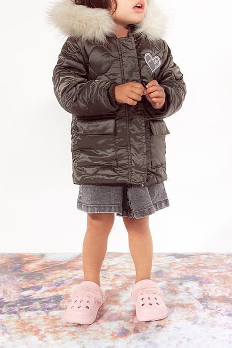 BABY GIRLS’ KHAKI QUILTED FUR-LINED HOODED PARKA by IKKS