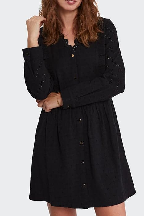 BLACK EYELET EMBROIDERY DRESS by ICODE