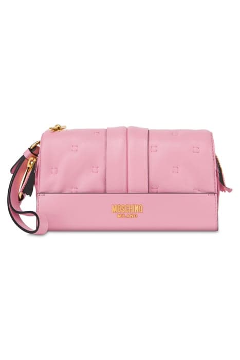 INSIDE OUT NAPPA CLUTCH PINK by Moschino