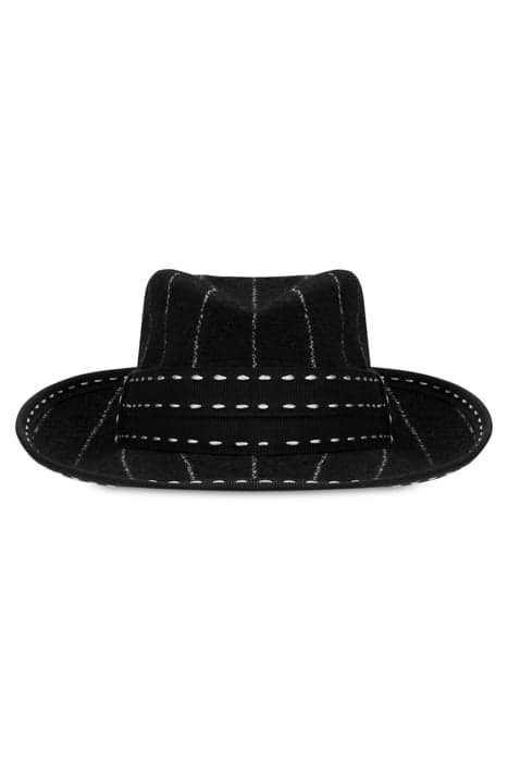 WOOL BLEND PINSTRIPE HAT BLACK by Moschino