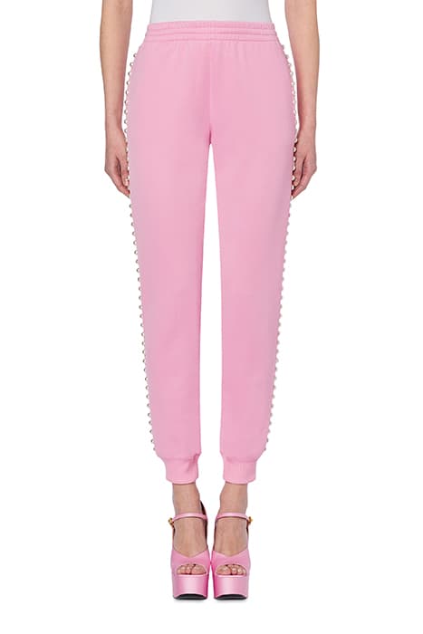 JOGGING IN TECHNICAL FLEECE WITH PEARLS PINK by Moschino