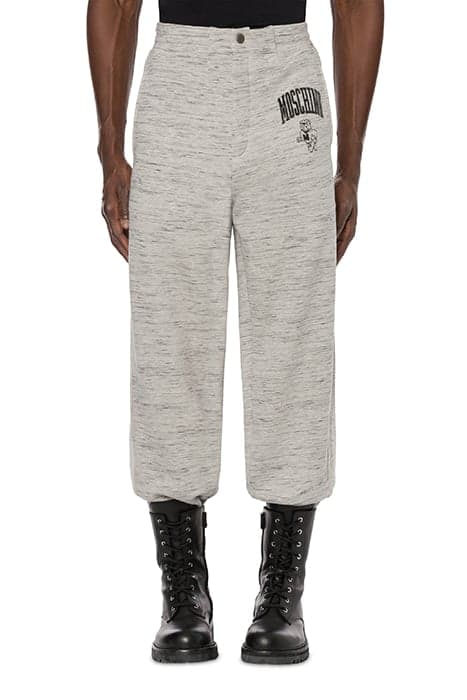 MOSCHINO VARSITY SLUB FLEECE JOGGERS GREY by Moschino