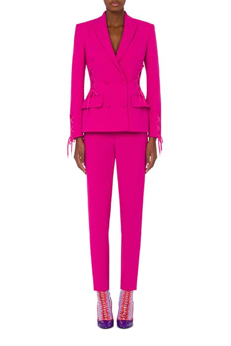 BONDAGE LACING CREPE JACKET FUCSIA by Moschino