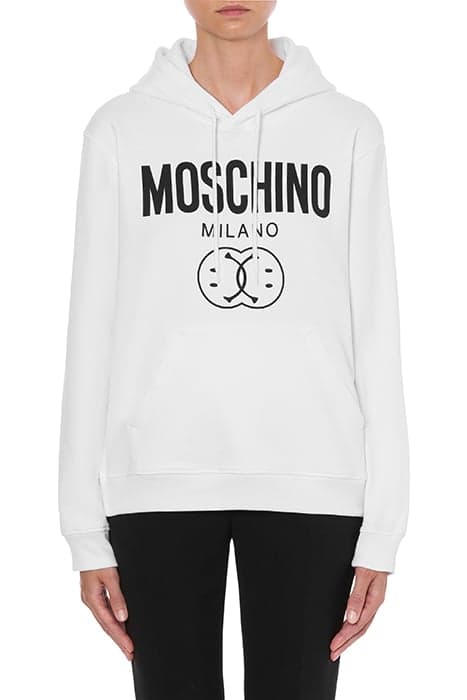 DOUBLE SMILEY® ORGANIC COTTON SWEATSHIRT WHITE by Moschino