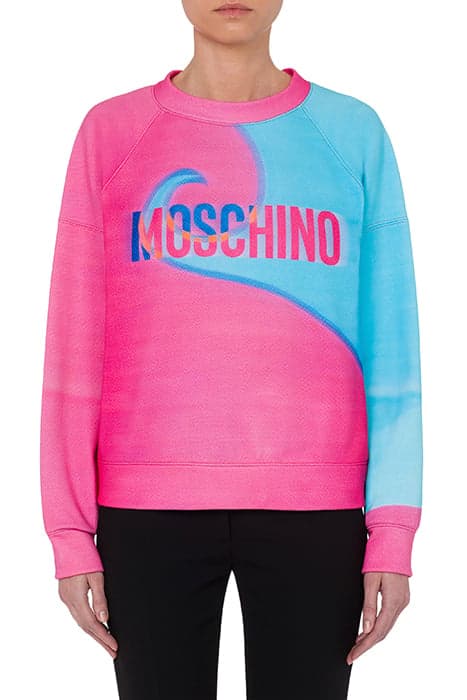 PROJECTION PRINT COTTON SWEATSHIRT MULTICOLOR by Moschino