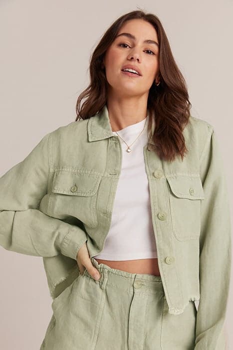 FRAYED HEM JACKET MUTED ARMY by Bella Dahl