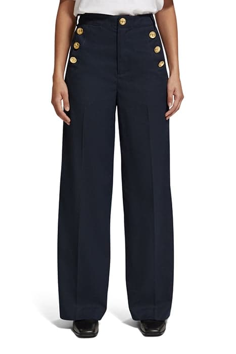 HANA - TAILORED HIGH RISE WIDE LEG NAUTICAL SAILOR PANT NIGH by Scotch & Soda