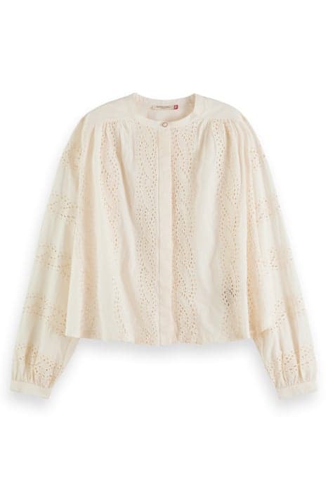 SHIRT WITH BROIDERIE ANGLAISE SOFT ICE by Scotch & Soda