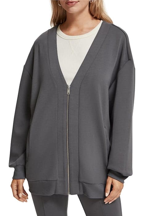 OVERSIZED JERSEY BOMBER JACKET DARK GREY by Scotch & Soda