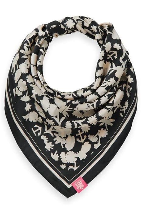 SQUARED SCARF RECYCLED POLYESTER ANCHOR FLORAL by Scotch & Soda