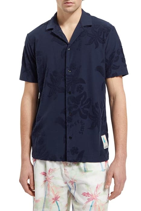 TERRY JACQUARD SHORT SLEEVE SH NAVY BLUE by Scotch & Soda