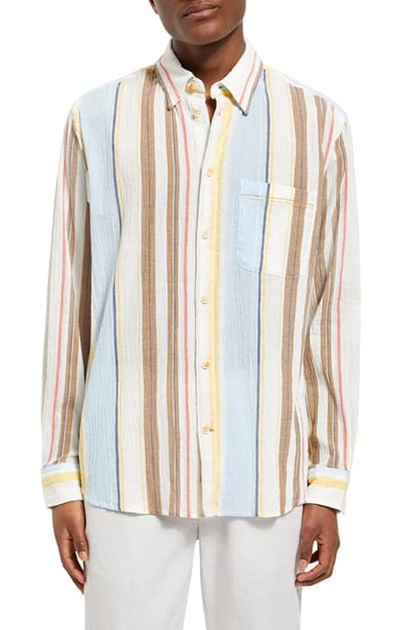 CRINKLED VOILE STRIPE SHIRT MULTI STRIPE by Scotch & Soda