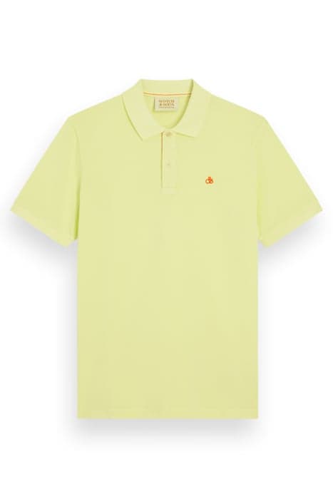 GARMENT DYED PIQUE POLO WASHED NEON YELLOW by Scotch & Soda