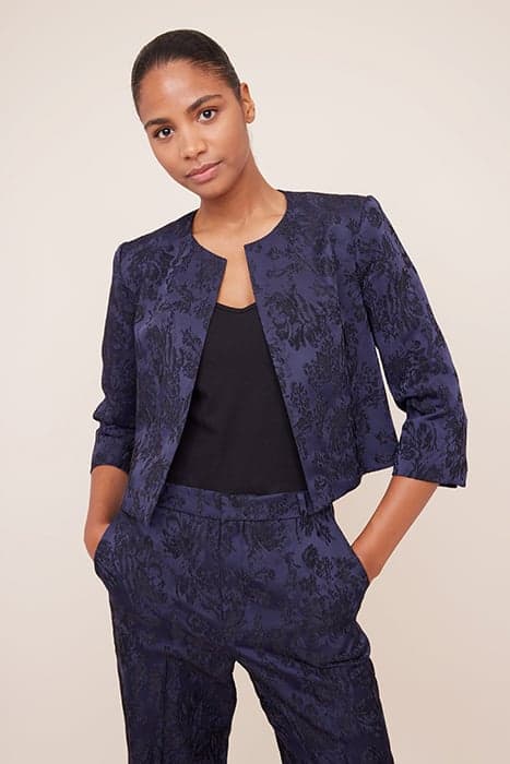 JACQUARD JACKET CROPPED DARK SAPPHIRE / BLACK by Vanilia