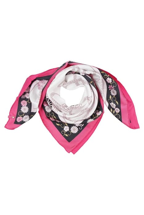 SILK SCARF FLOWERS FUCHSIA FUCHSIA, WHITE, BLACK by Mucho Gusto