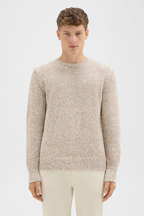 MAUNO CREWNECK SWEATER IN HEATHERED COTTON PUMICE MULTI by THEORY