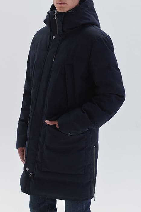 NAVY WATERPROOF BREATHABLE LONG PARKA DARK NAVY by IKKS