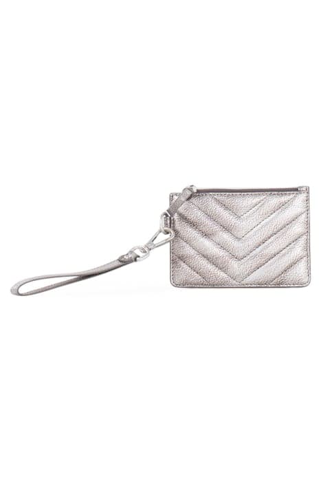 1440 BANKER METALLISE CHEVRON QUILTED CARD CASE GREY by IKKS