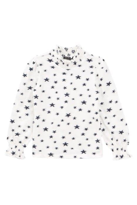 GIRLS’ OFF-WHITE T-SHIRT WITH ALL-OVER STAR JACQUARD OFF-WHI by IKKS