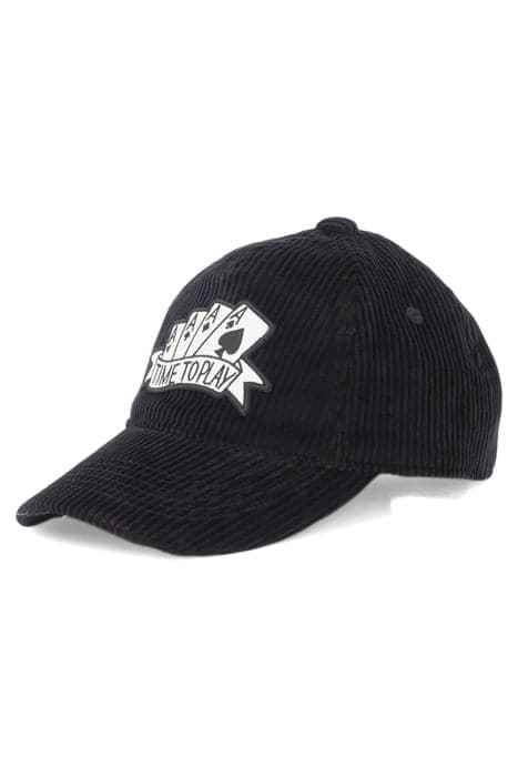 BOYS’ BLACK CORDUROY CAP WITH ACE BADGE BLACK by IKKS