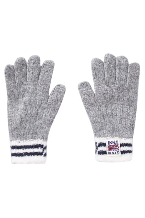 BOYS’ GREY STRIPED RIBBED KNIT GLOVES GREY by IKKS