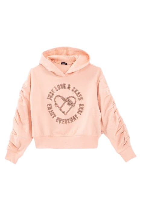 GIRLS’ KHAKI HOODIE WITH GATHERED CUFFS PINK by IKKS