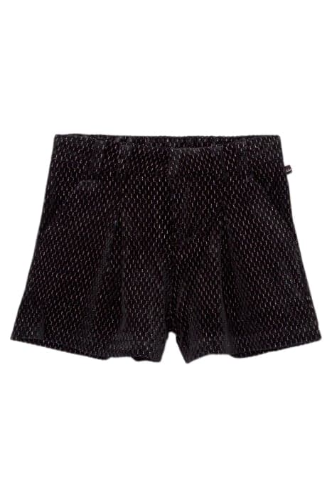 GIRLS’ BLACK TEXTURE, LUREX, JACQUARD VELVET KNIT SHORTS BLA by IKKS