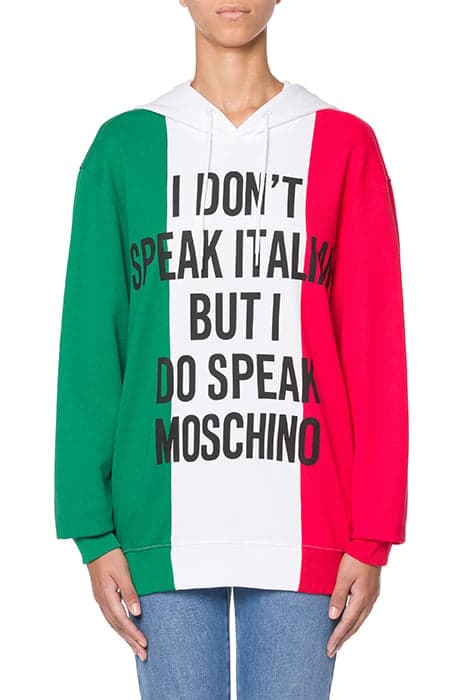 ITALIAN SLOGAN TRICOLOR SWEATSHIRT MULTICOLOR by Moschino