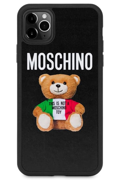 IPHONE XI PRO MAX ITALIAN TEDDY BEAR COVER BLACK by Moschino