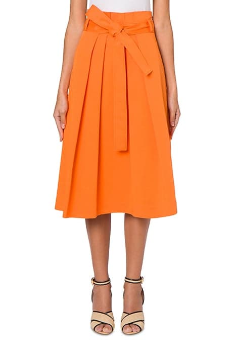 MIDI SKIRT IN COTTON GABARDINE ORANGE by Moschino