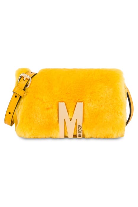 M SHOULDER BAG IN SOFT FABRIC YELLOW by Moschino