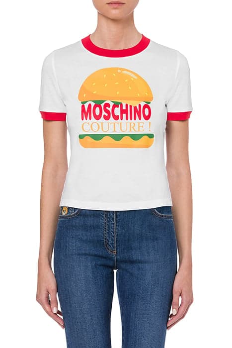 HAMBURGER ORGANIC JERSEY T-SHIRT WHITE by Moschino