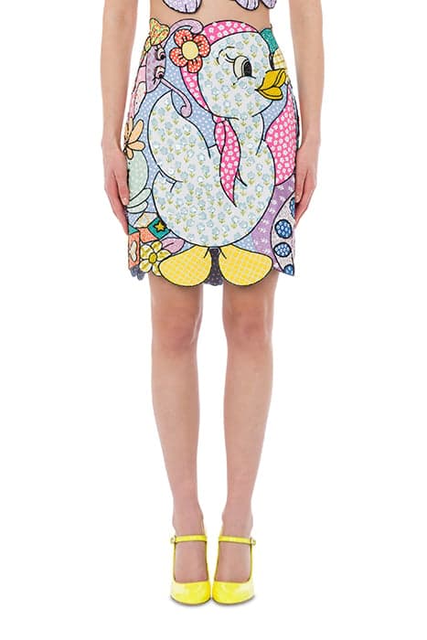 COUTURE MENAGERIE PATCHWORK SKIRT MULTICOLOR by Moschino