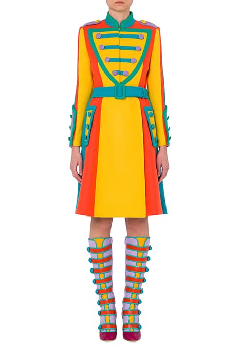 COLOR BLOCK CLOTH COAT MULTICOLOR by Moschino