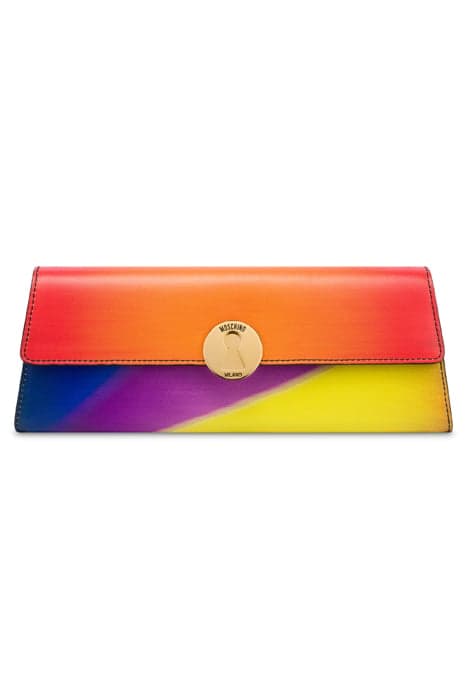 MAXI CLUTCH IN PROJECTION PRINT CALFSKIN MULTICOLOR by Moschino