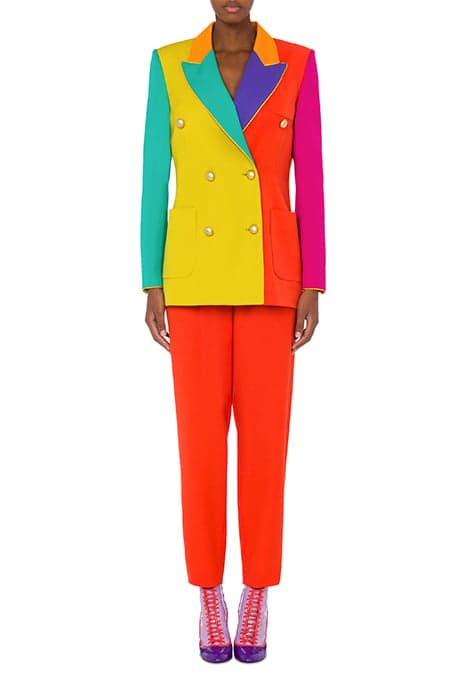 COLOR BLOCK WOOL JACKET MULTICOLOR by Moschino