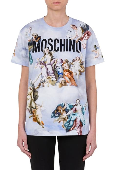 FRESCO PRINT T-SHIRT BLUE by Moschino