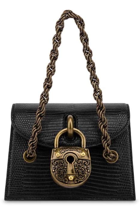 PADLOCK MINI BAG WITH TEJUS PRINT BLACK by Moschino