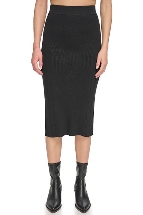 KNIT MIDI SKIRT BLACK by DKNY